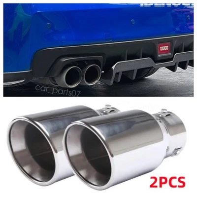 2X Car Exhaust Pipe Tip Rear Tail Throat Muffler For Subaru WRX STI VA 2015-2021 - Image 1 of 4