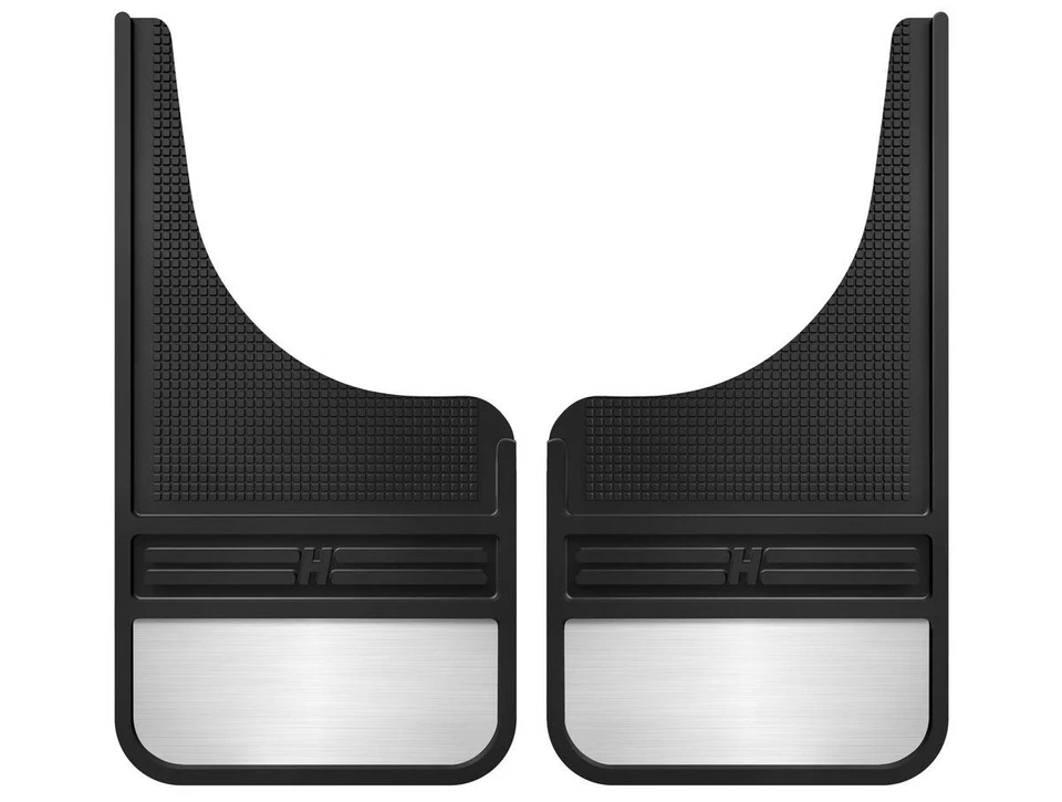 Husky Liners Custom MudDog Mud Flaps 12" w/ Weight Front, 2-pc Black Foto 1 de 4