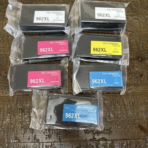 HP 962XL Schwarz & HP 962 Cyan/Magenta/Gelb Tintenpatronen Gruppe Posten 7 Patronen - Bild 1 von 4