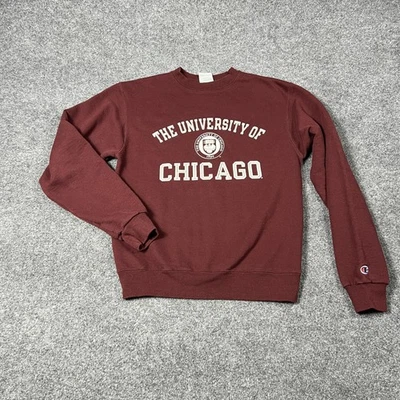Champion University Of Chicago Sweatshirt Mens Small Maroon Fleece Pullover - Image 1 of 4