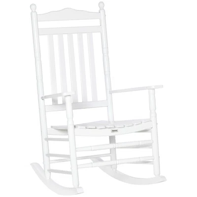 Traditional Wooden High-Back Rocking Chair for Porch - Image 1 of 4