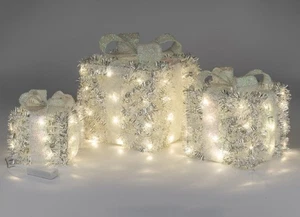 formano Set 3tlg. Pakete 15 + 20 +25cm mit 20 +30 + 40 LED-Lichtern + Timer - Bild 1 von 1