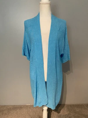 Suéter Cárdigan Largo Abierto Mezcla Lino Lane Bryant 18 20 Foto 1 de 4