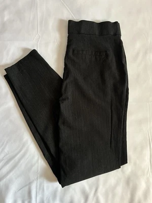 Simply Vera Vera Wang Skinny Pants, Dark Gray with Pinstripes Size M - Image 1 of 4