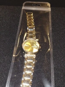 Sofia Vergara Women's Watch Gold Tone Rhinestone New Battery - Picture 1 of 4