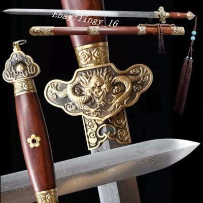 Espada Dragón Nube de Latón 云龙剑 Acero Plegado Dinastía China WuShu Qing TaiChi Jian Foto 1 de 4