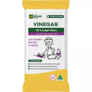 Great Aussie Wipes Vinegar X-large Natural Cleaning Wipes 50pk - Picture 1 of 2