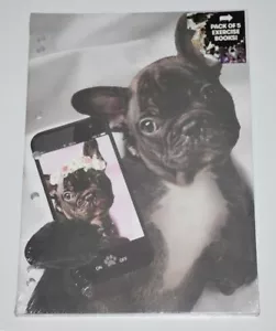 Typo WORK IT OUT Pack of 5 A4 Exercise Books. DOGS SELFIES Brand New & Sealed - Picture 1 of 3