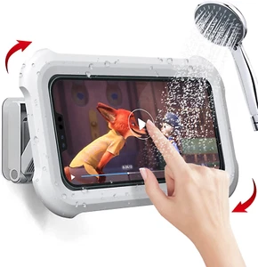 Upgraded 480° Rotating Shower Phone Holder Waterproof Case with Touch Screen - Picture 1 of 12