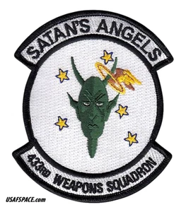 USAF 433rd WEAPONS SQ -433 WPS- SATAN'S ANGELS -Nellis AFB, NV- VEL PATCH - Bild 1 von 3