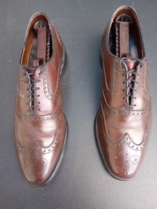 Allen Edmonds McClain Mens 8.5D Burgendy Leather Wingtip Lace Up Shoe - Picture 1 of 8