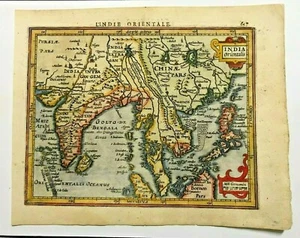INDIA ORIENTALIS 1613 MERCATOR HONDIUS ATLAS MINOR NICE ANTIQUE MAP 17TH CENTURY - Picture 1 of 7