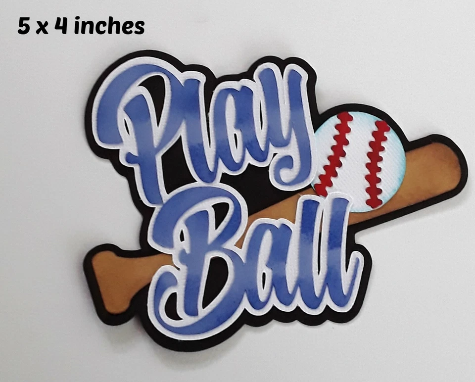 PLAY BALL BASEBALL TITLE SPORT piezas de papel prefabricadas 3D troqueladas Rhonda Foto 1 de 1