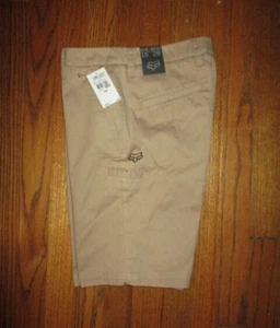 FOX Racing Essex Khaki Shorts Youth Size 16/28 NWT - Picture 1 of 8
