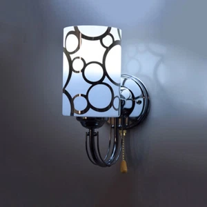 3W LED Wall Sconce Light E27 Bulb Pull Switch Bedside Lamp Fixture Aisle Hallway - Picture 1 of 8