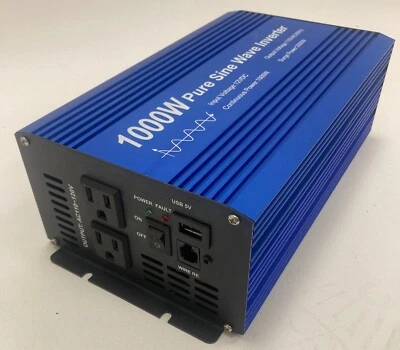 ОТКРЫТАЯ КОРОБКА ЧИСТЫЙ СИНУСОИДАЛЬНЫЙ ИНВЕРТОР МОЩНОСТИ 1000/2000 ВАТТ 12V DC ДО 120V AC! - Изображение 1 из 3