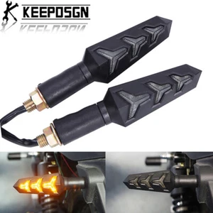 2X Motorcycle LED Turn Signal Amber Blinker Light Indicator For Kawasaki Yamaha - Picture 1 of 12
