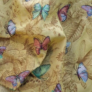 Vintage Butterfly Floral Jacquard Tapestry Upholstery Decorative Art Fabric DIY - Picture 1 of 5