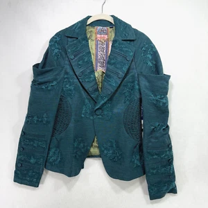 Giacca vintage LAMB Gwen Stefani blazer 10 broccato acqua Y2K invecchiato eclettico raro - Foto 1 di 17