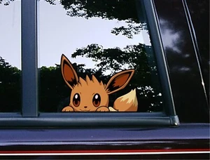 Cute Eevee Peeker Peeking Bumper Window Vinyl Car Decals Anime Pokemon Stickers - Bild 1 von 5