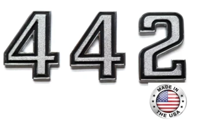 442 emblema de guardabarros para modelos Oldsmobile Cutlass 442 1967-1973 hechos en EE. UU. Foto 1 de 4