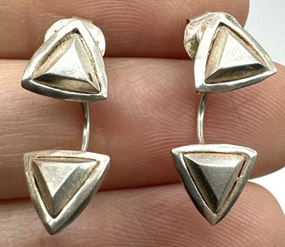 Silpada Take Shape Sterling Silver Triangle Earrings Dangle Drop - Image 1 of 3