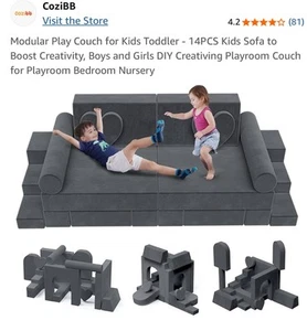 Modular Play Couch for Kids Toddler - 14PCS Kids Sofa to Boost Creativity, - Picture 1 of 9