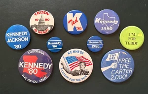 10 Different 1980 Senator Ted Kennedy for President Buttons Collector Set EMK - Picture 1 of 11
