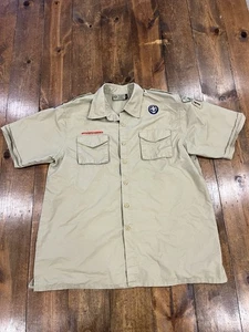 Boy Scouts of America BSA Uniform Hemd Erwachsene Large SS braun Knopfleiste Patches - Bild 1 von 6