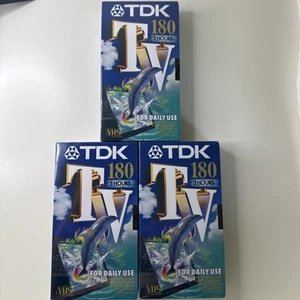 3 x TDK 180 Blank VHS Video Cassette Tapes. New & Sealed - Picture 1 of 5