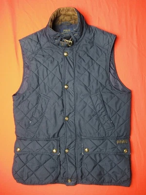 Polo Ralph Lauren Chaleco Acolchado Chaleco Cremallera Completa Cuello Pana a Presión *LEER Para Hombres S Foto 1 de 4