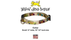 Yellow Dog Design Small Collar Woody Wagon Surfboard Beach Pop Culture 10"-14" - Picture 1 of 3
