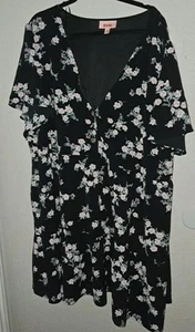 Übergröße EVRI Kleid wunderschön Blumenmuster Knopfleiste Größe 4X - Bild 1 von 9