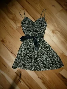 Womans Delia's Brand Leopard Print Dress with Black Bow Size 3 Great Condition - Picture 1 of 2
