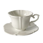 White Porcelain Cups and Saucers Tea with Coaster Bone China Coffee Mugs