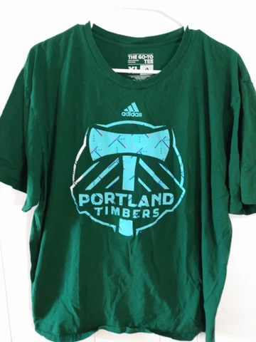 Adidas Mens XL Portland Timbers Green T-Shirt Portland Airport Pattern Cover