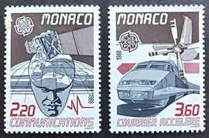 Monaco 1988 Scott 1623-1624 Set di 2 nuovi di zecca og trasporti comunicazioni - Foto 1 di 2