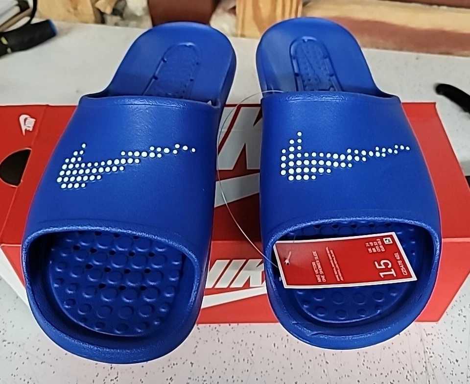 Men's Nike Victori One Shower Slide Sandals Game Royal/white Cz5478 001 Size 7