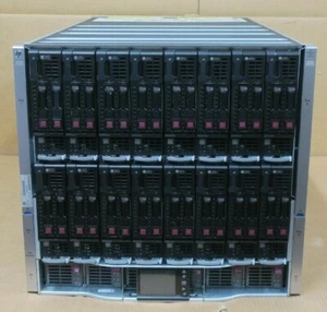 HP C7000 G3 W/ 16x HP BL460c Gen9 32 x 10-Core E5-2660v3 2048GB Ram 2x 240GB SSD - Picture 1 of 4
