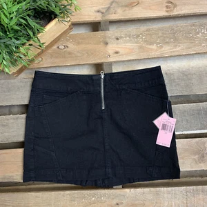 JUICY COUTURE Woman’s Black Monarch Moto Mini Skirt Sz 28 Retail $ 158.00 - Picture 1 of 8