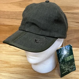 U.S. Hemp Co. Hat Green Adjustable Strapback Natural Organic Outdoor Cap - Picture 1 of 12