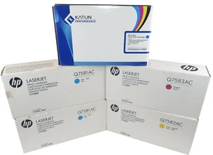 7x HP Q7581AC Q7582AC Q7583AC Toner yellow + cyan + magenta für CP3505, 3800 - Bild 1 von 1