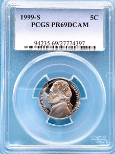 1999-S Jefferson Nickel 5c PCGS PR 69 DCAM - Picture 1 of 4
