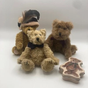 Boyds Bears Vintage Early 90's Lot 3 Bears 1 Empty Mint Tin - Picture 1 of 9
