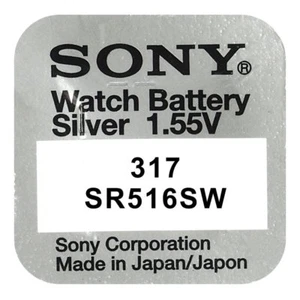 Pila Botón / Moneda Original SONY 317 (sr516sw) de 1,55 V. Litio Blister b57 - Imagen 1 de 3