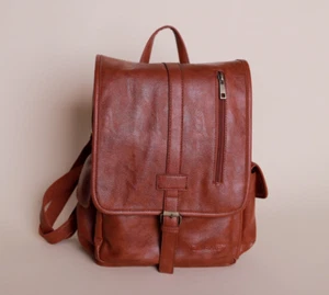 Women’s Leather Backpack – Handmade in Jerusalem | Boho Vintage Style - Picture 1 of 9