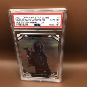 2022 Topps Chrome Star Wars Mandalorian Refractor Taking Back Mos Pelgo PSA 10 - Picture 1 of 2