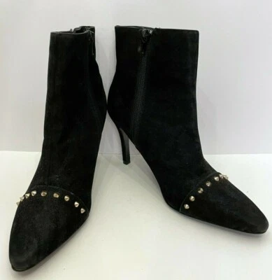 Nina New York Womens Stiletto Ankle Bootie Size 8M Black Crushed Velvet Upper  - Image 1 of 4
