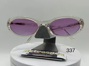 Vintage Y2K Sunglasses NOS 2000s Purple Lens Vogue 2234 Clear w/ Pink Stones - Picture 1 of 9