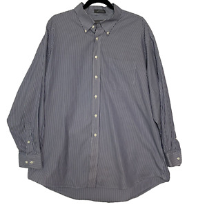 Nordstrom Men's Stripe Long Sleeve Button-Down Dress Shirt Big & Tall 18x34 Blue